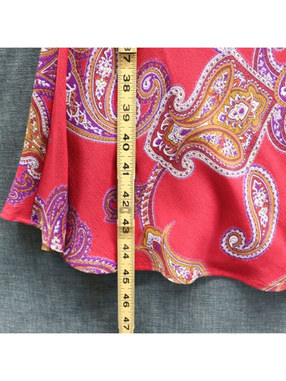 Vintage Arden B Y2K Coquette Paisley Slip Dress Red Purple Small - Picture 14 of 14